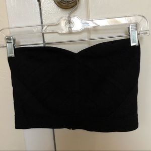 SILENCE+NOISE S black sweetheart neck crop top